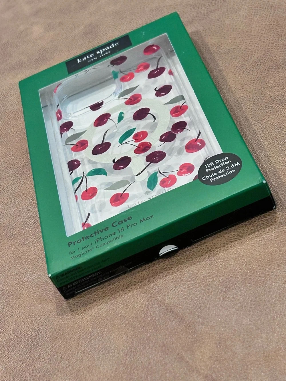 kate spade Clear Cherry Pattern iPhone 16 Pro Max Case MagSafe New in Box